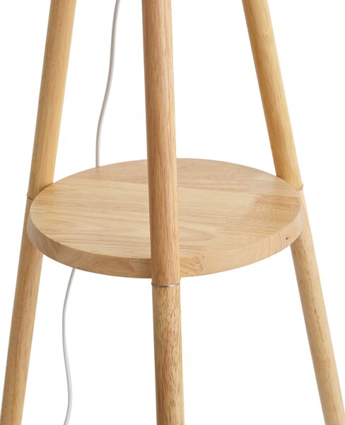 Drevená stojacia lampa s trojnožkou so zeleným tienidlom 50 cm - Lou