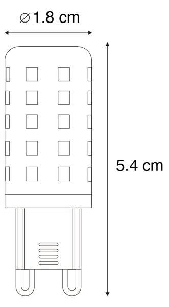 Sada 5 G9 LED žiaroviek číra 2W 370 lm 3000K