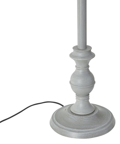 Stojacia lampa čierna s kvetinovým tienidlom a bielym interiérom 45cm - Classico