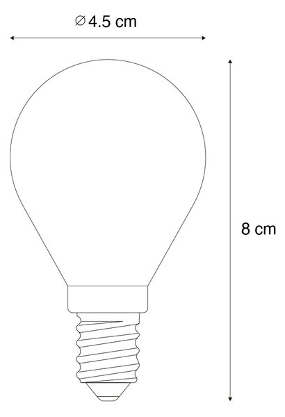 Sada 5 stmievateľných LED žiaroviek E14 P45 dymová 5W 470 lm 2200K