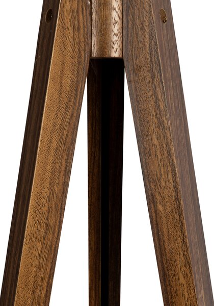 Stojacia lampa orechové drevo s čiernym tienidlom so zlatým interiérom 50cm - Tripod Classic