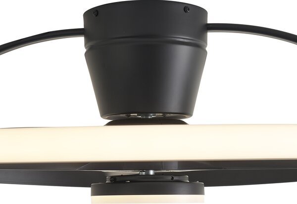 Stropný ventilátor čierny vrátane LED s diaľkovým ovládaním - Steer