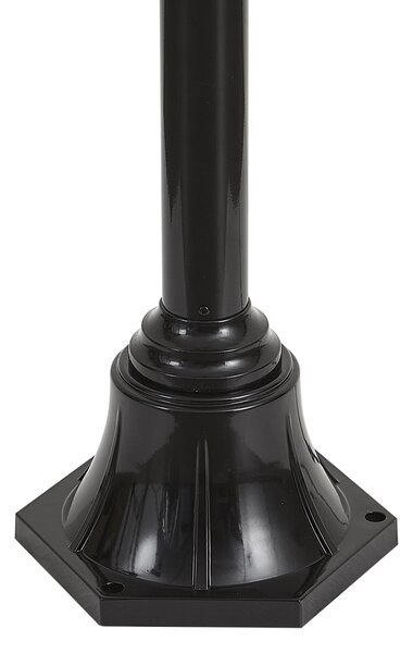 Moderná vonkajšia lampa čierna s meďou 235 cm 3-svetlá IP44 - Kansas