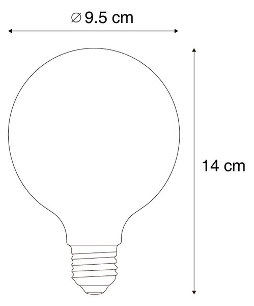 Sada 5 inteligentných stmievateľných LED žiaroviek E27 G95 zlatá 7W 806 lm 1800-6500K