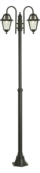 Klasická vonkajšia lampa tmavozelená 235 cm 2-svetlá IP44 - Berta