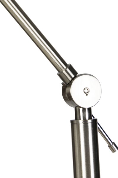 Stojacia lampa oceľová so svetlosivým tienidlom 50 cm - Editor
