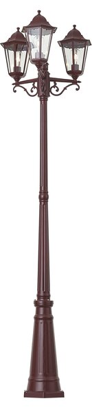 Klasická vonkajšia lampa tmavočervená 220 cm 3-svetlá IP44 - Havana
