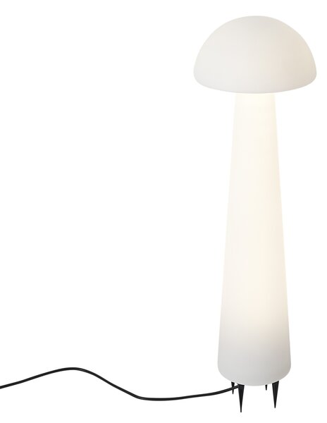 Stojaca vonkajšia lampa biela 80 cm vrátane LED IP44 - Fungi