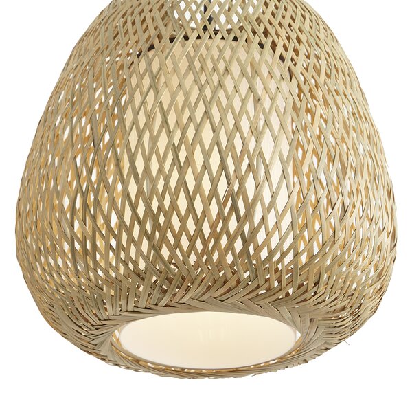 Japandi závesná lampa bambusová 30cm IP44 - Moana