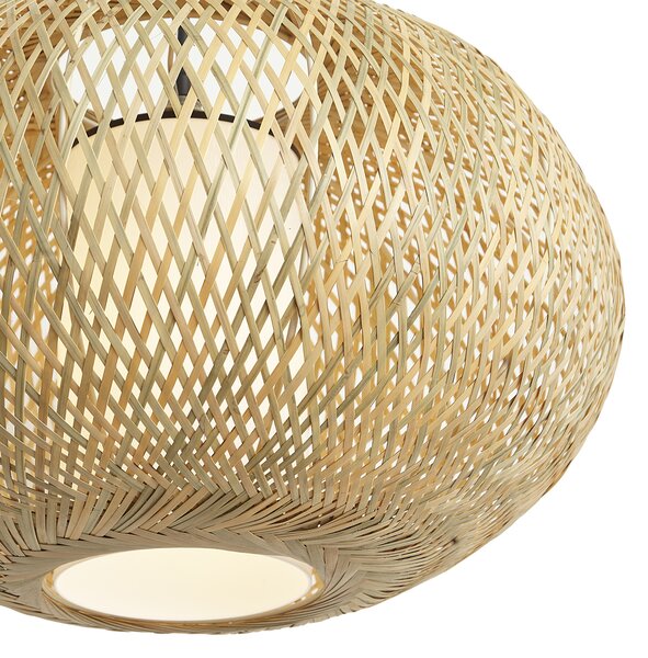 Japandi závesná lampa bambusová 50cm IP44 - Moana
