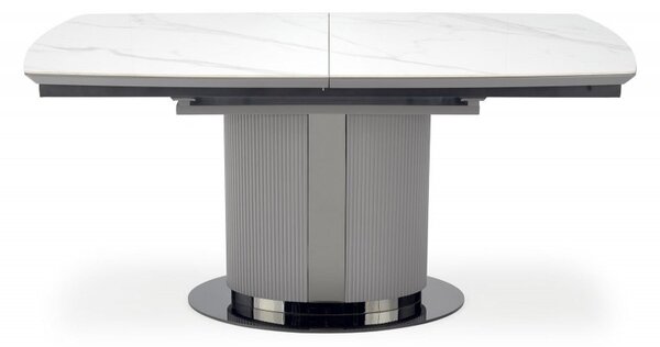Halmar Rozkladací jedálenský stôl DANCAN 160(220)x90 biely mramor/sivá