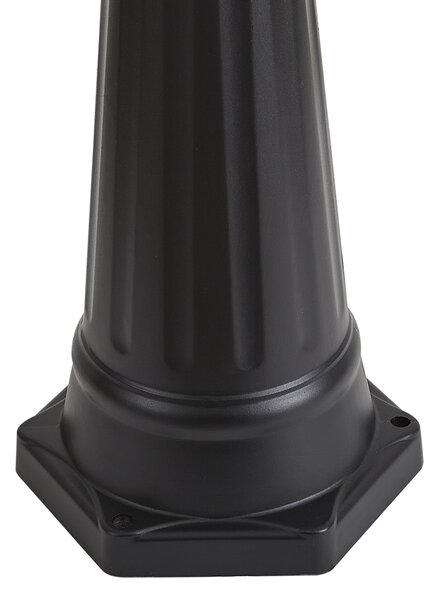 Klasická vonkajšia lampa čierna s meďou 220 cm 3-svetlá IP44 - Havana