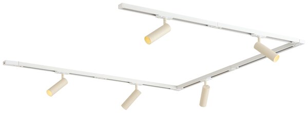 Moderný koľajnicový systém s 5 bodovými svetlami biely s béžovou 1-fázový GU10 35mm - Iconic Jeana Luxe