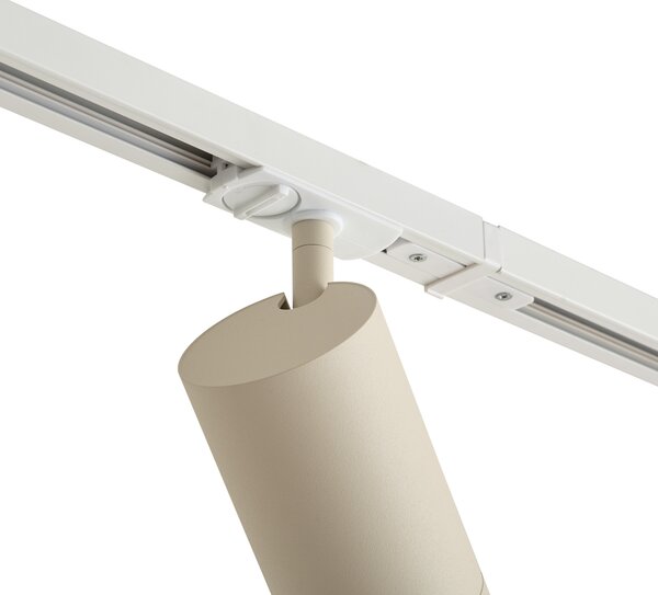 Moderný koľajnicový systém s 3 bodovými svetlami biely s béžovou 1-fázový GU10 70mm - Iconic Jeana Luxe