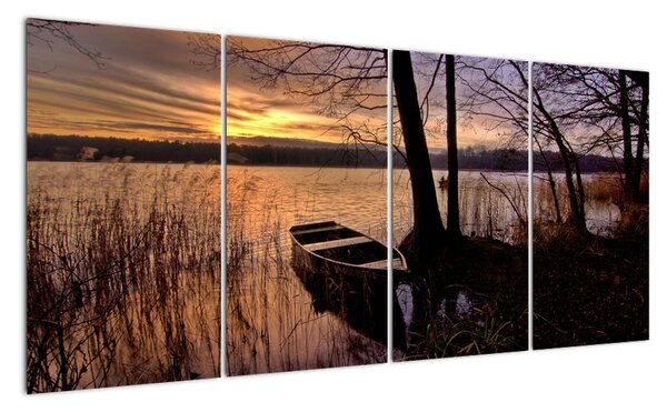 Obraz lodičky na jazere (Obraz 160x80cm)