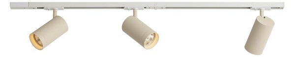 Moderný koľajnicový systém s 3 bodovými svetlami biely s béžovou 1-fázový GU10 70mm - Iconic Jeana Luxe