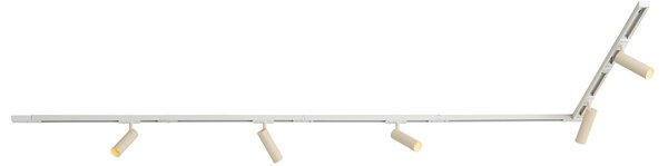Moderný koľajnicový systém s 5 bodovými svetlami biely s béžovou 1-fázový GU10 35mm - Iconic Jeana Luxe