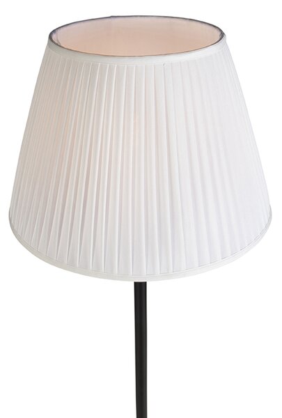 Moderná stojaca lampa čierna s bielym skladaným tienidlom 45 cm - Simplo