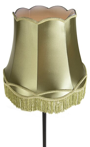 Retro stojaca lampa čierna so zeleným tienidlom Granny 45 cm - Simplo