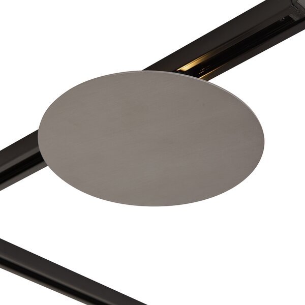 Moderný koľajnicový systém čierny s 3 závesnými svietidlami a 2 stropnými svietidlami Gunmetal 1-fázový - Iconic Lloyd Pulley