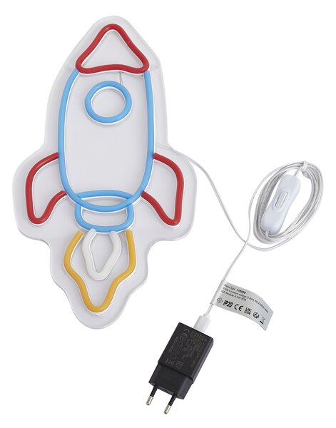 Neónová nástenná lampa viacfarebná vrátane LED - Rocket