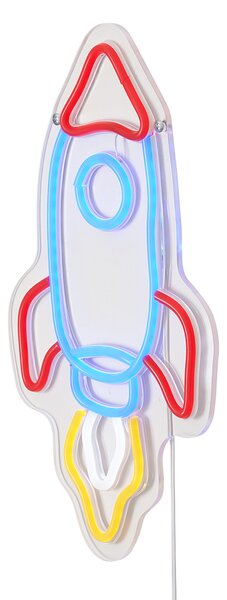 Neónová nástenná lampa viacfarebná vrátane LED - Rocket