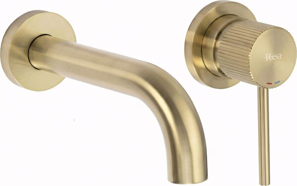 Podomietková Umývadlová Batéria Rea Lungo Stripe Brush Gold