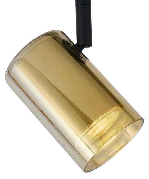 Moderný koľajnicový systém čierny s 5 zlatými reflektormi 1-fázový - Iconic Lloyd