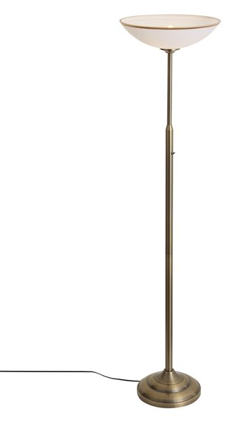 Klasická stojaca lampa bronzová s opálovým sklom - Katarina