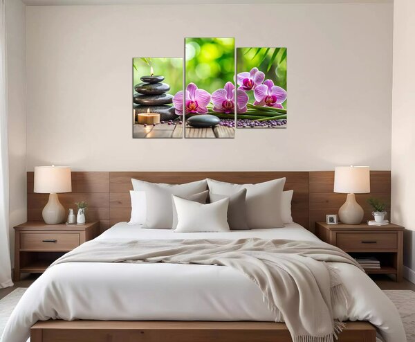 Moderný obraz Orchidey a sviečky