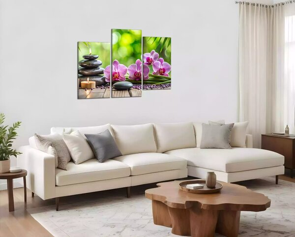 Moderný obraz Orchidey a sviečky