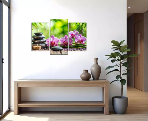 Moderný obraz Orchidey a sviečky