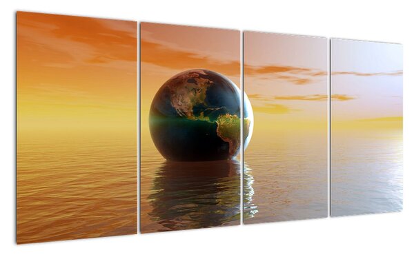 Obraz zemegule v mori (Obraz 160x80cm)