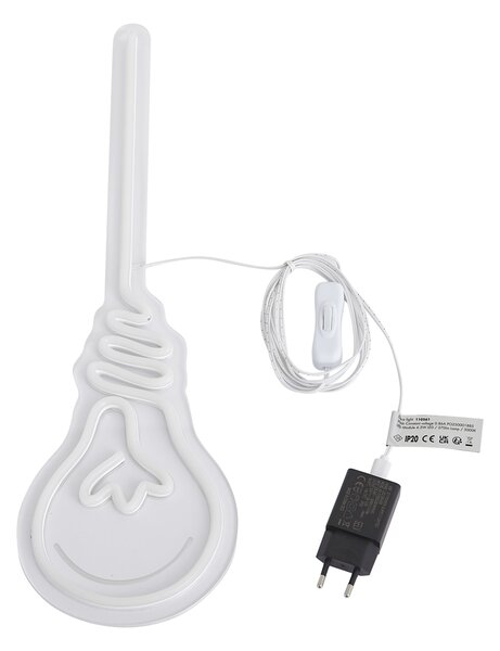 Neónová nástenná lampa teplá biela vrátane LED - žiarovka