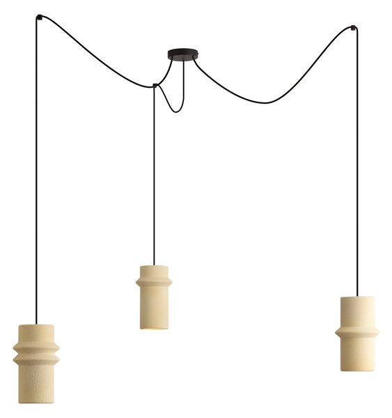 Retro závesná lampa béžová 3-svetlá - Monti