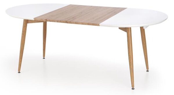 Halmar Rozkladací jedálenský stôl CALIBER 160(200)x90 biely/dub san remo