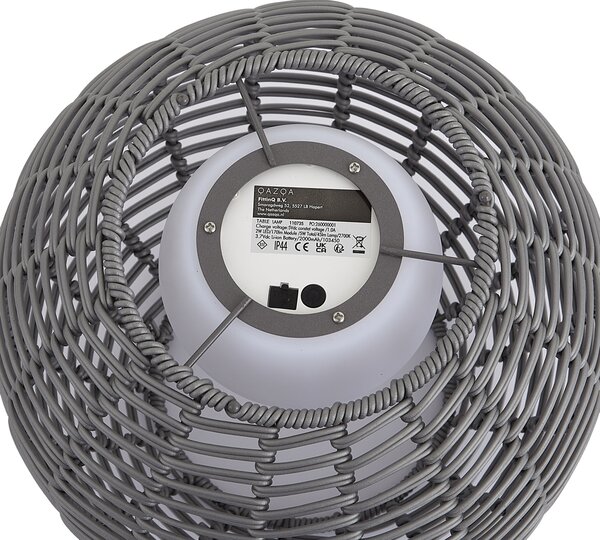 Vonkajšia stolná lampa tmavosivá 30 cm vrátane LED nabíjateľná s USB-C IP44 - Oli