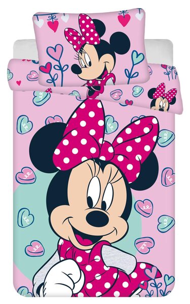 Obliečky do postieľky Minnie Mouse baby 07 100x135 40x60 cm 100% Bavlna