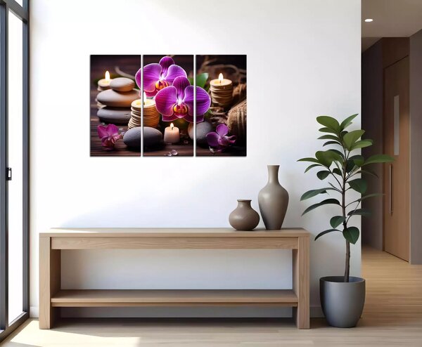Obraz na plátne Zen kamene a orchidey