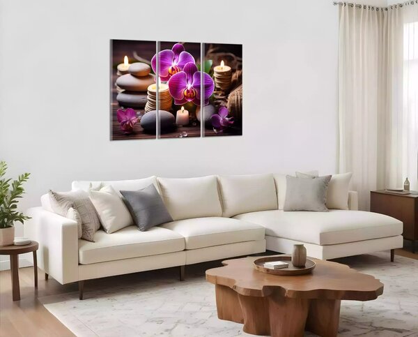 Obraz na plátne Zen kamene a orchidey
