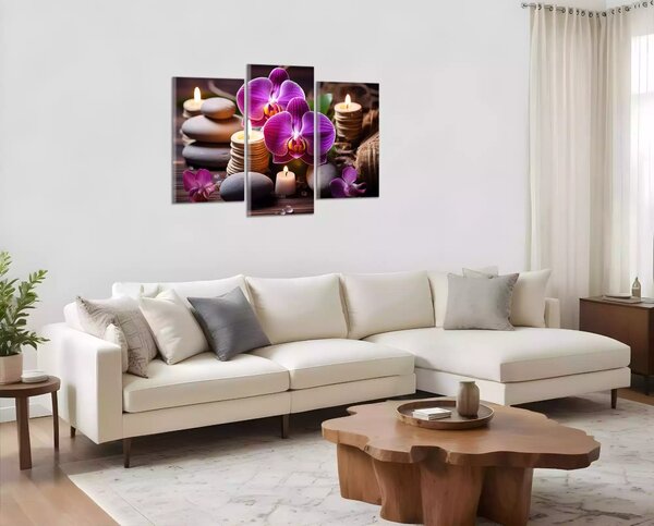Obraz na plátne Zen kamene a orchidey