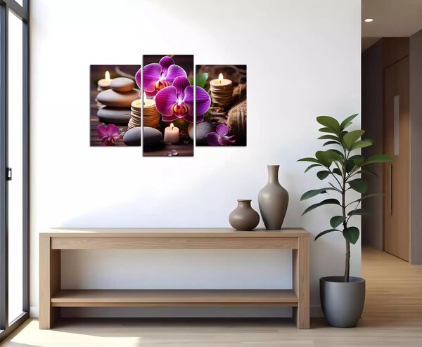 Obraz na plátne Zen kamene a orchidey