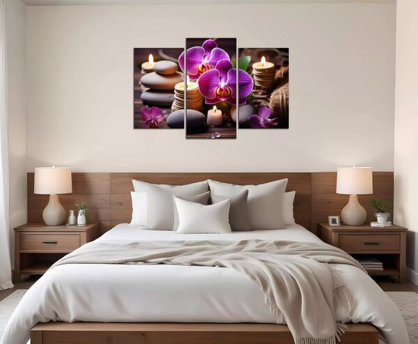 Obraz na plátne Zen kamene a orchidey