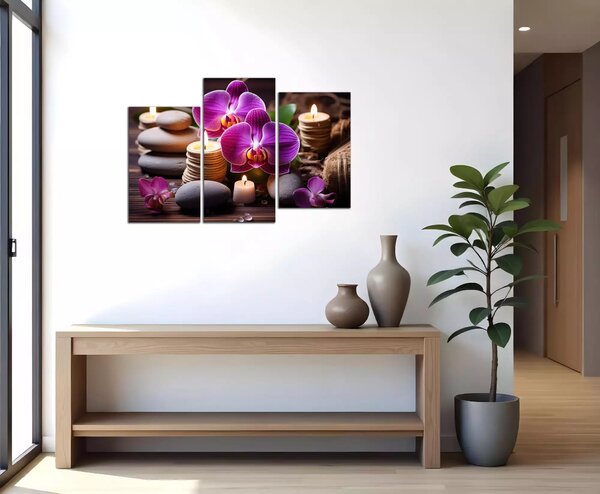 Obraz na plátne Zen kamene a orchidey