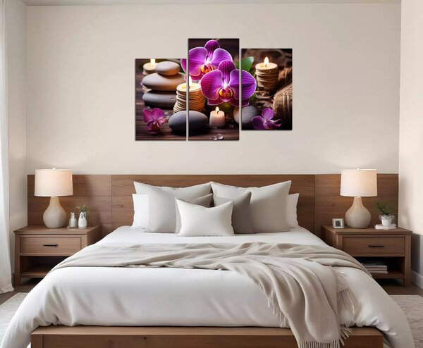 Obraz na plátne Zen kamene a orchidey