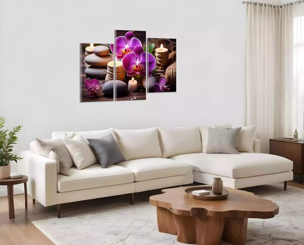 Obraz na plátne Zen kamene a orchidey