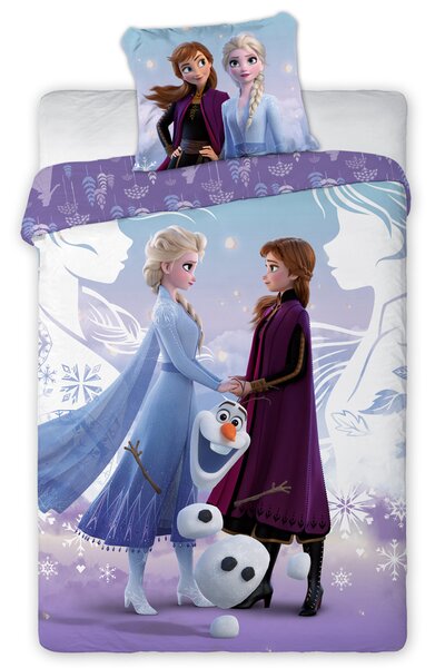 Bavlnené obliečky Ľadové Kráľovstvo- Anna, Elsa a Olaf -140x200 70x90