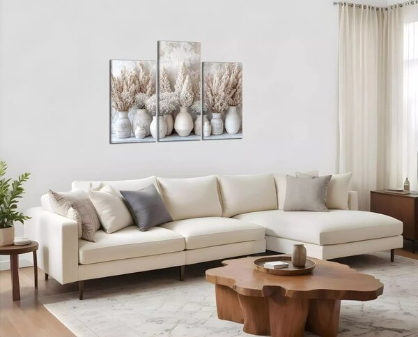 Obraz na plátne Béžové vázy