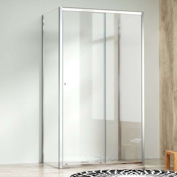 NICOL COMBI II Chróm 80x100x80 Číre Sprchovací kút s posuvnými dverami