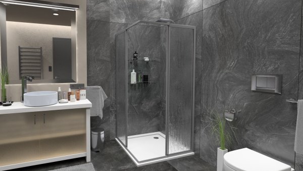 RIO CHROM 80-90 Sprchovací kút štvorcový